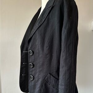 Lapis Black Buttoned Blazer